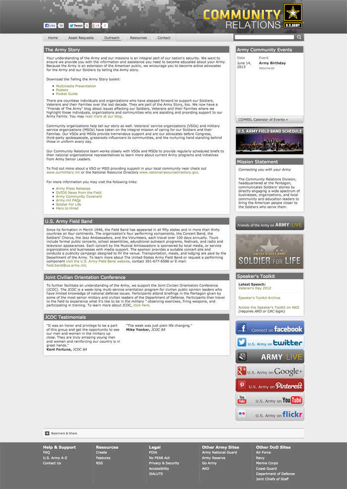 Community Relations subpage