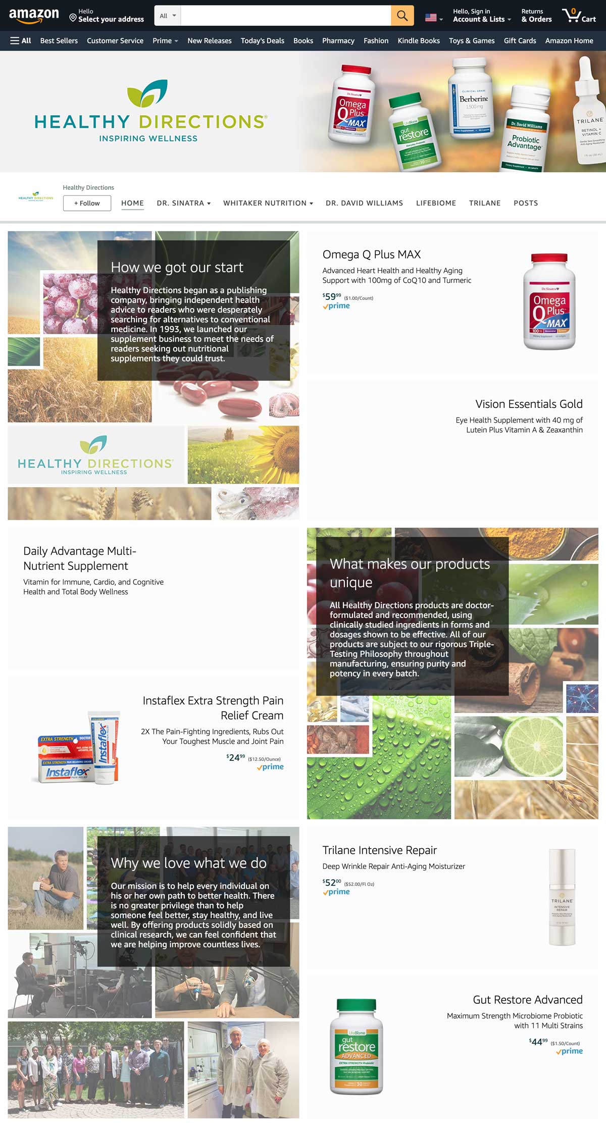 Healthy Directions Amazon storefront Home